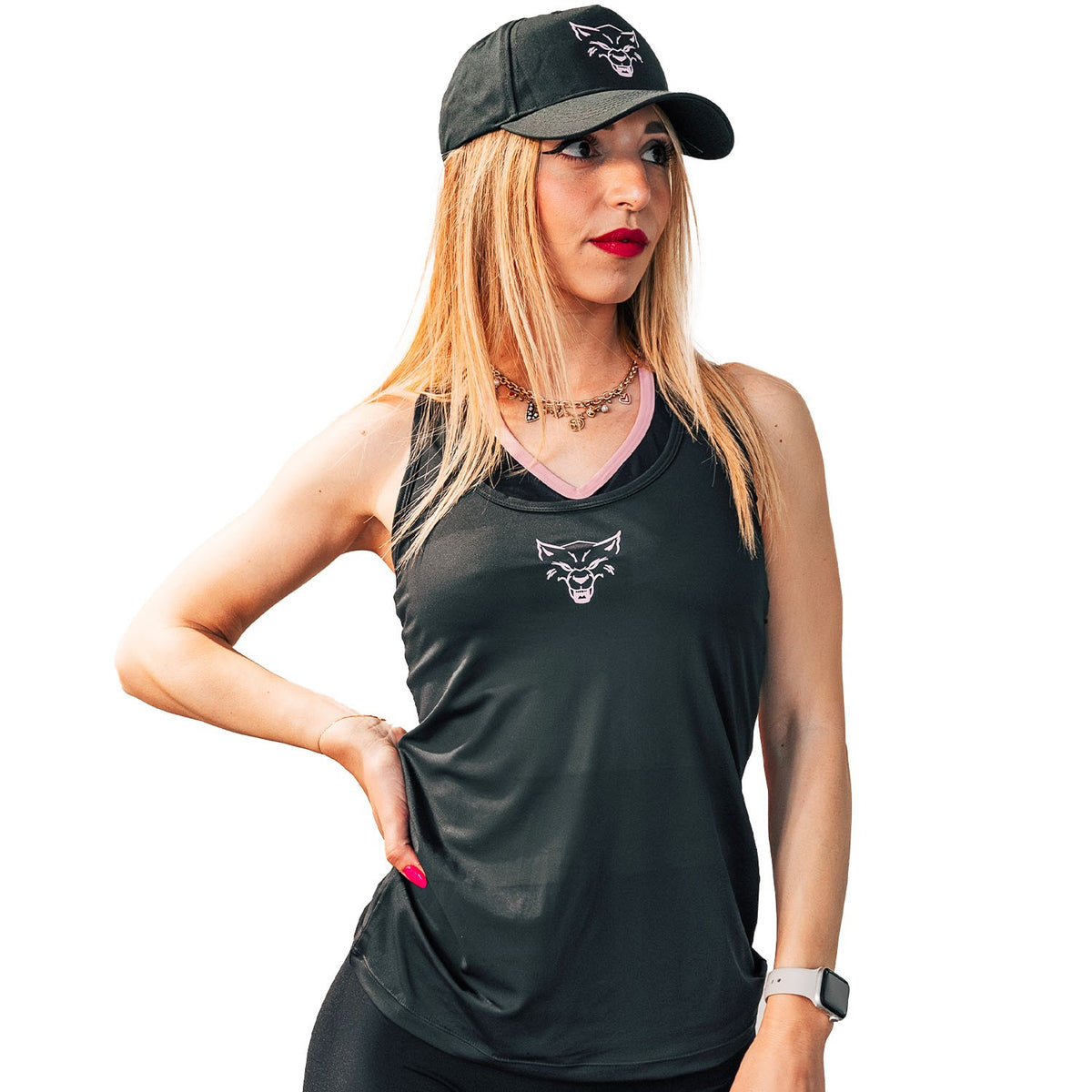LADY WOLF PINK TANK TOP