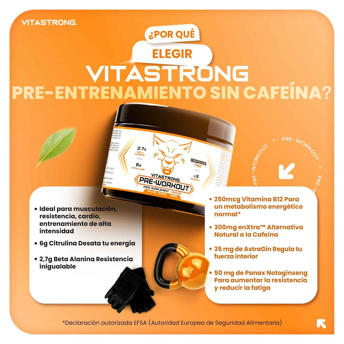 PREWORKOUT - SIN CAFEÍNA