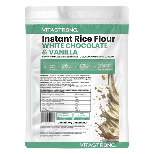 HARINA DE ARROZ DE CHOCOLATE BLANCO Y VAINILLA