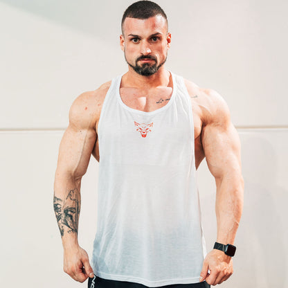 RED LINE WHITE TANK TOP